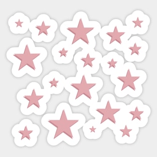 Pink star pattern - black background Sticker